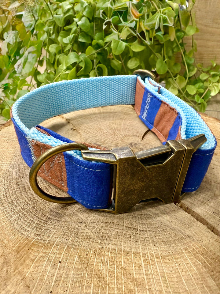 Collar para perro Río Cobalto - natural, elegante y hecho a mano