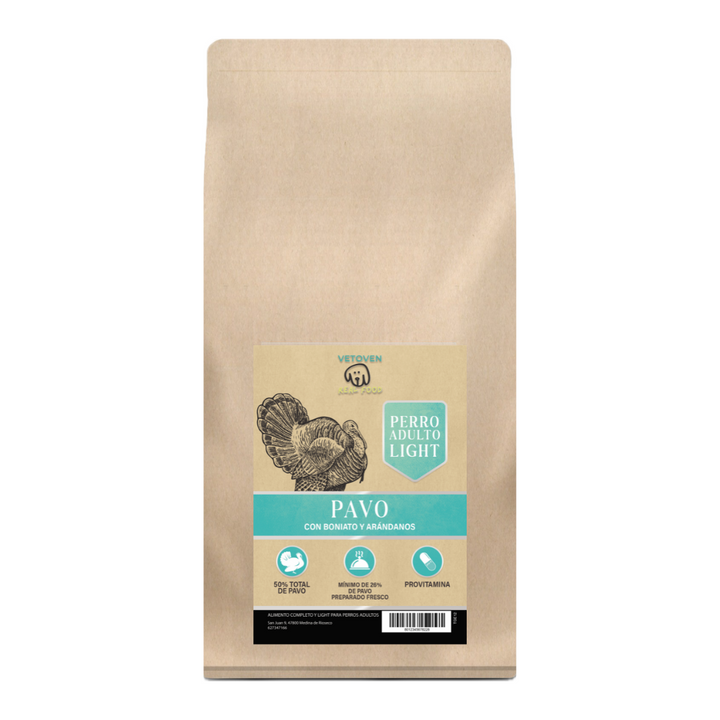 Pienso light  – Pavo con boniato y arándanos, cuidado articular y peso saludable