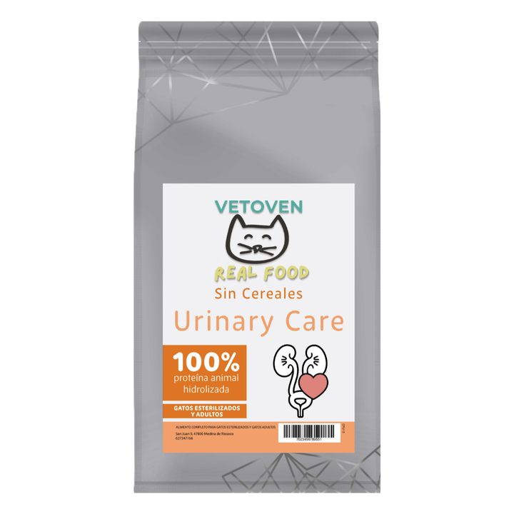VETOVEN REAL FOOD URINARY CARE - PIENSO PARA GATO- SIN CEREALES Y 100% HIDROLIZADO