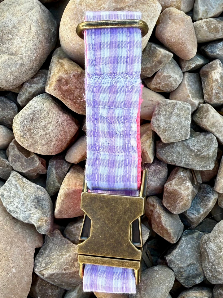 Collar para Perro “Blossom” – Vichy Pastel con Estilo Campestre