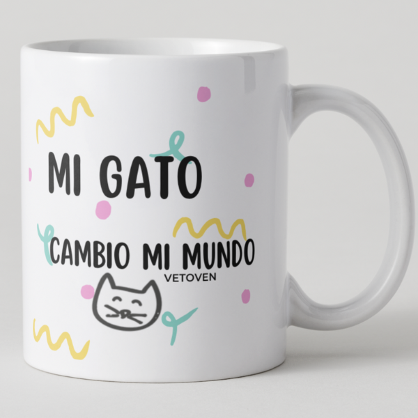 Taza de Cerámica "Mi Perro Cambió Mi Mundo" / "Mi Gato Cambió Mi Mundo" de Vetoven