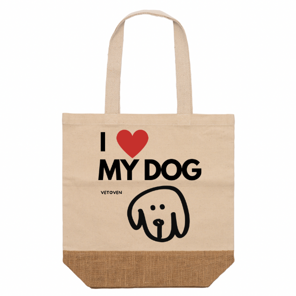 Bolso de Rafia "I Love My Dog" de Vetoven – Expresa tu Orgullo Canino