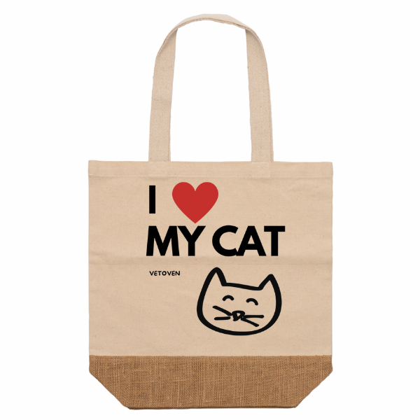 Bolso de Rafia "I Love My Cat" de Vetoven – Muestra tu Orgullo Felino