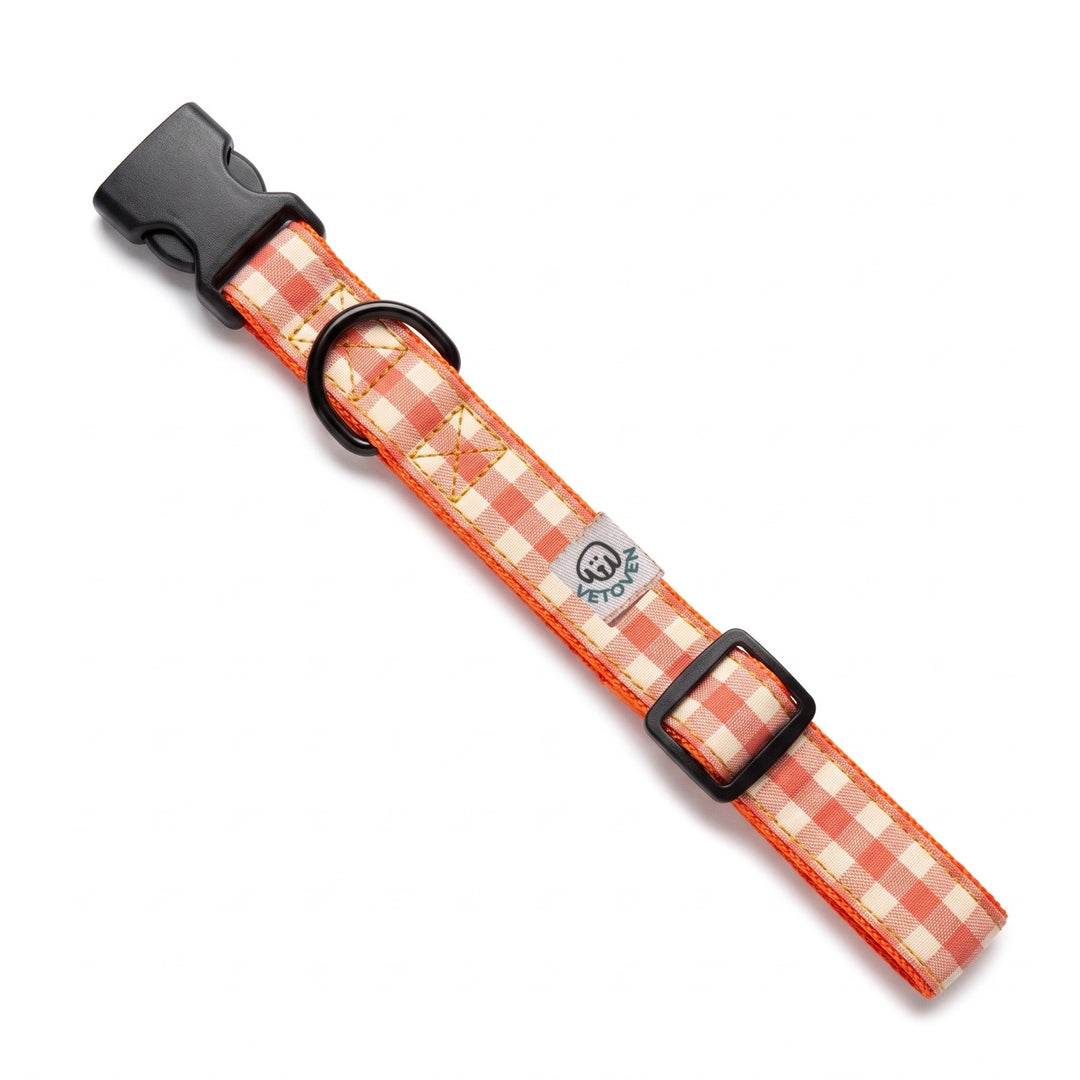 Collar Regulable Vichy Calabaza para Perro | Vetoven