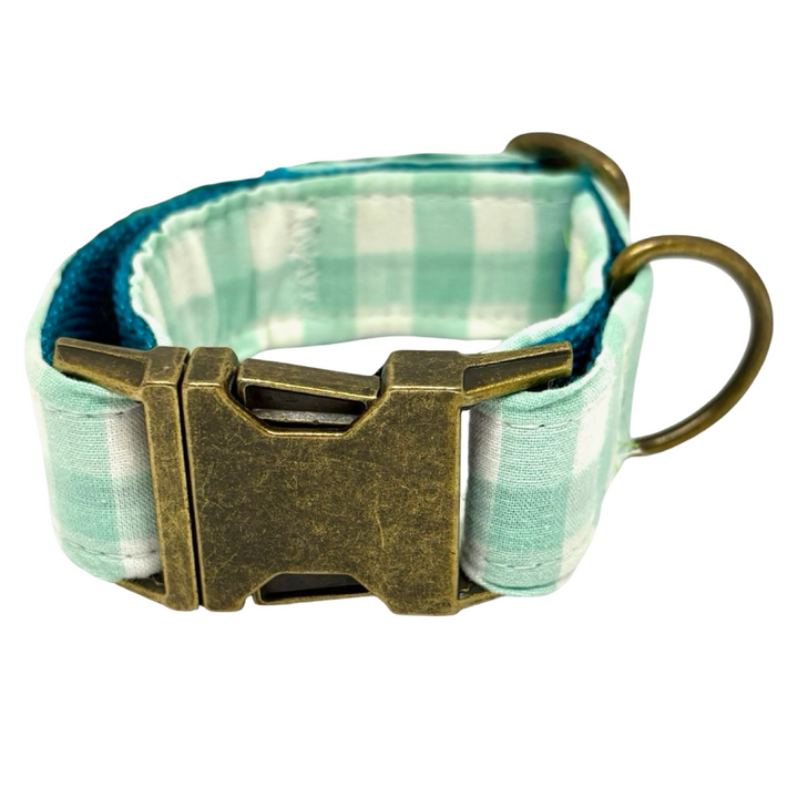 Collar para perro Vichy Mar 🌊 – Estilo marinero, hecho a mano y diseñado por veterinarios