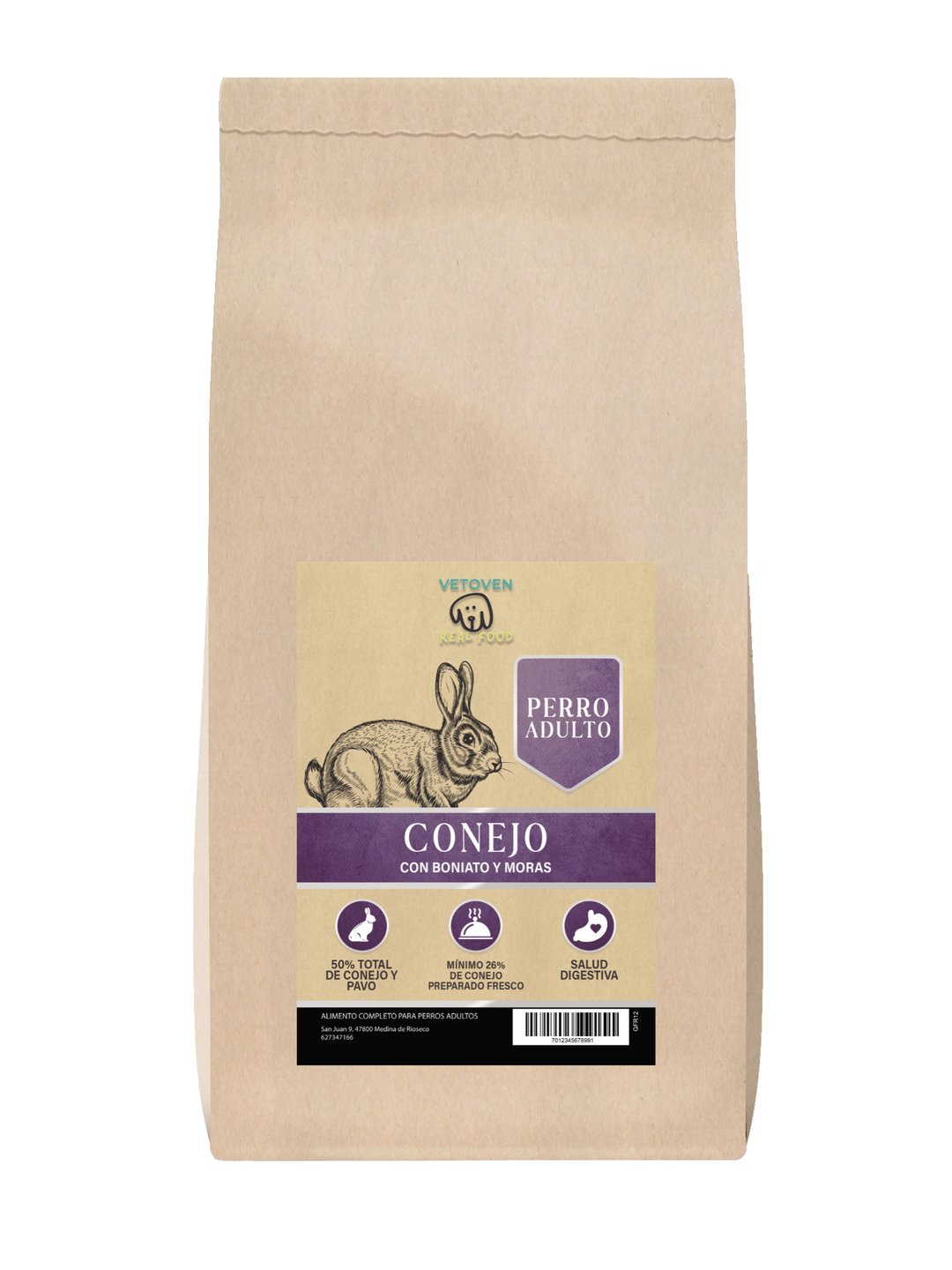 Conejo, Boniato y Moras | Pienso Natural Sin Cereales