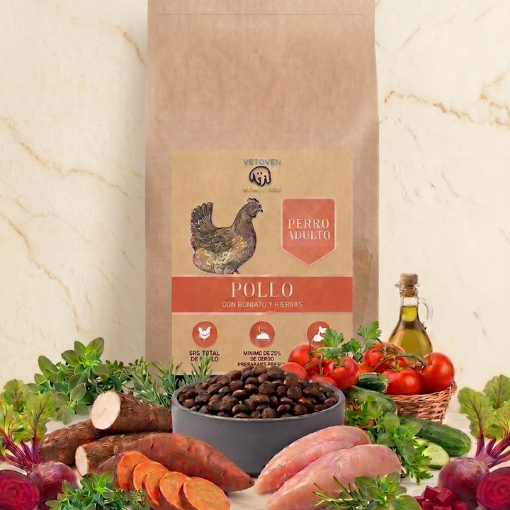 Pollo, Hierbas y Boniato | Pienso Natural Alta Digestibilidad