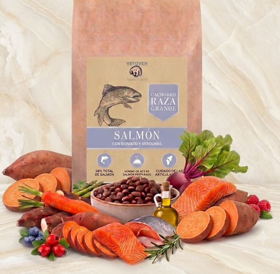 Salmón para Cachorros de Raza Grande | Crecimiento Sano