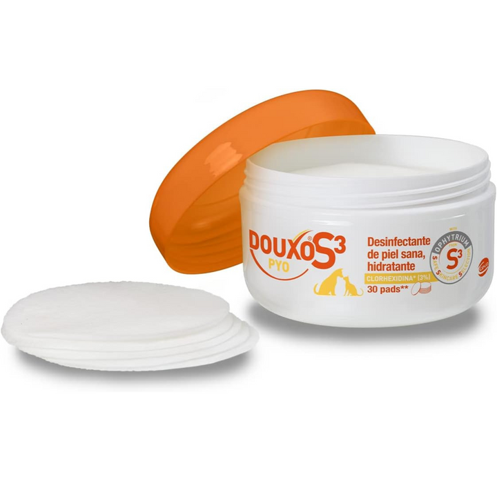🐾 Douxo S3 Pyo Pads – Discos antisépticos para zonas localizadas en perros y gatos
