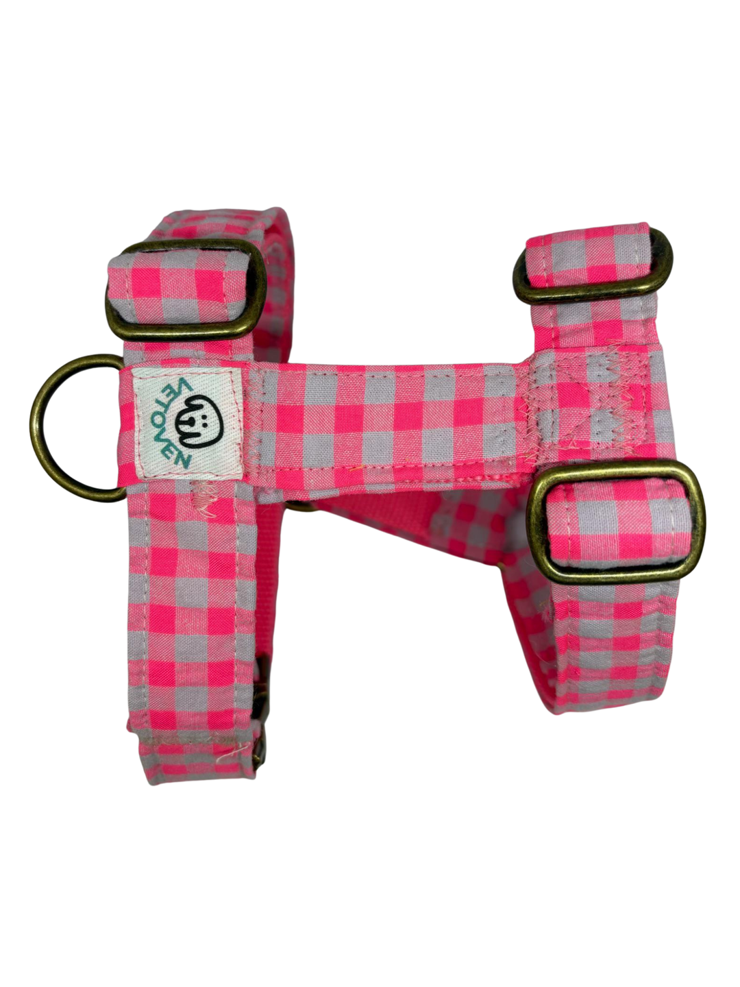 Arnés para Perros Vichy Rose 🌸– Diseño en H, Hecho a Mano y Diseñado por Veterinarios