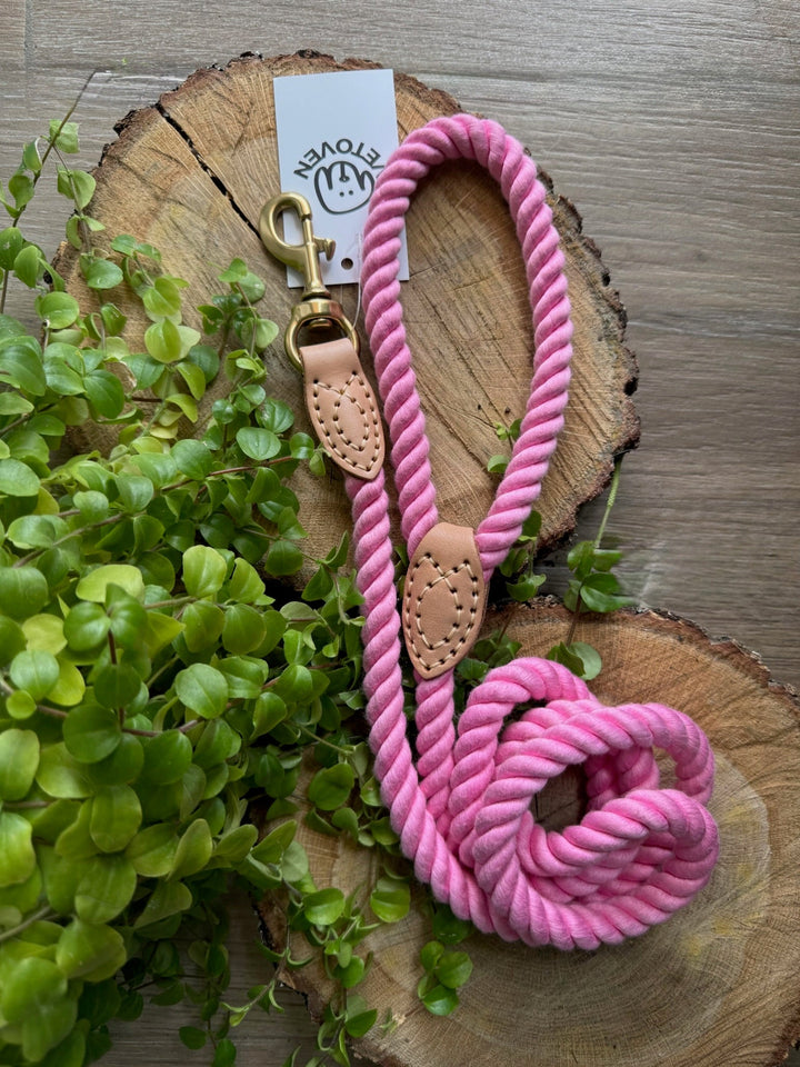 Correa para perro Campo de Peonías – rosa intenso en algodón orgánico semielástico