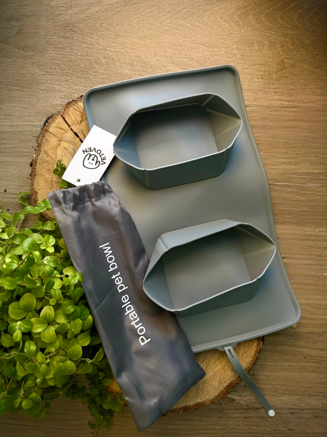 Comedero y bebedero de silicona orgánica plegable para perros - Ideal para viajes