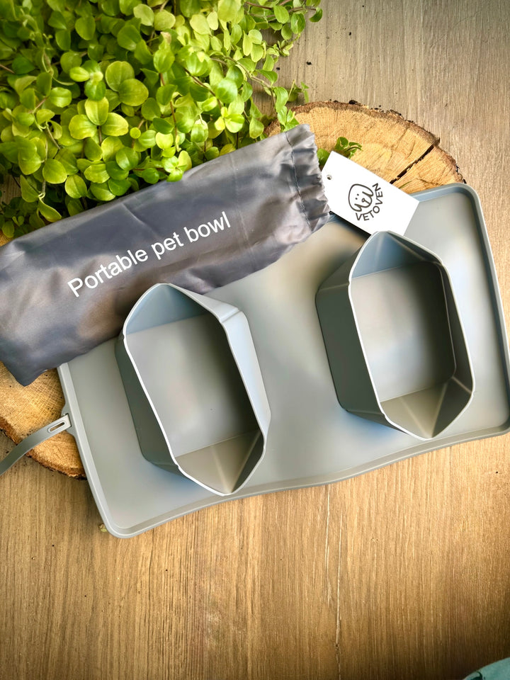 Comedero y bebedero de silicona orgánica plegable para perros - Ideal para viajes