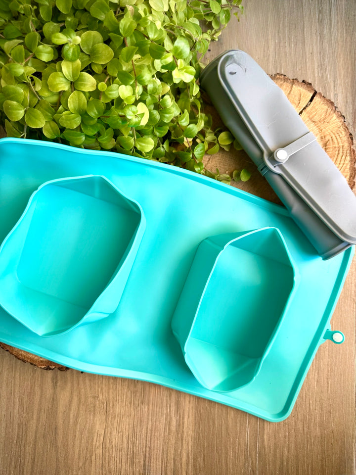 Comedero y bebedero de silicona orgánica plegable para perros - Ideal para viajes