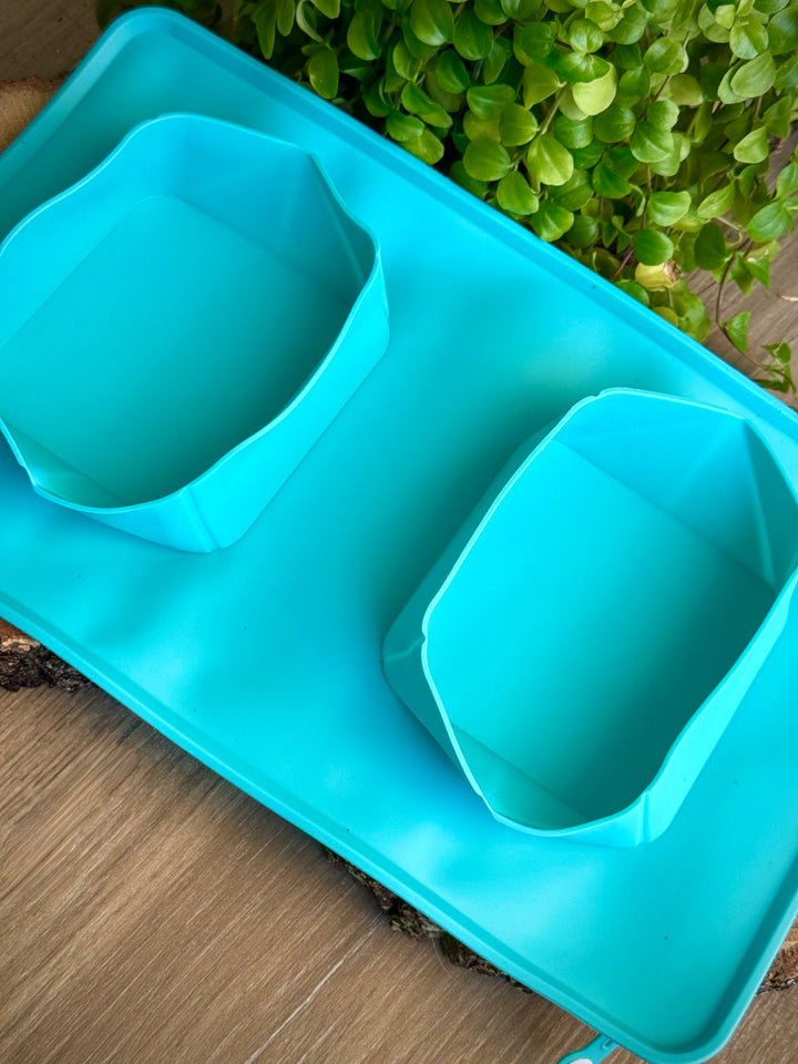 Comedero y bebedero de silicona orgánica plegable para perros - Ideal para viajes
