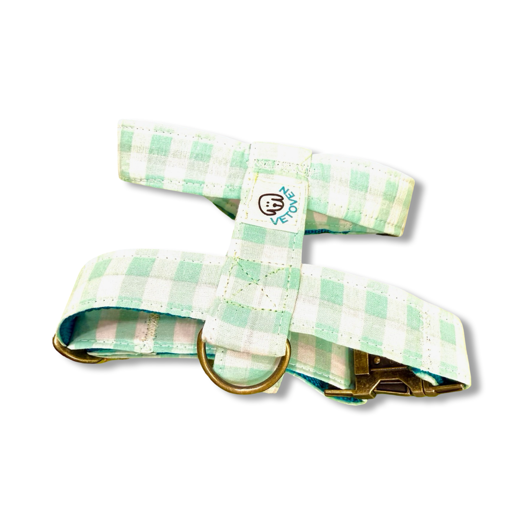 Arnés para perro Vichy Mar 🌊- Diseño en H, hecho a mano y diseñado por veterinarios
