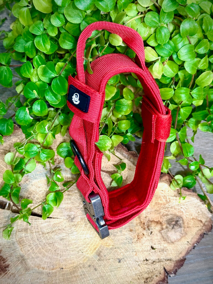 Collar para Perro “Rojo Volcán” – Potencia y Seguridad en Cada Paso