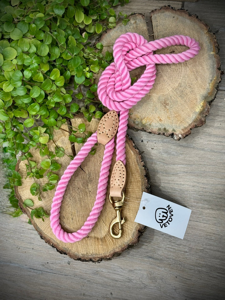 Correa para perro Campo de Peonías – rosa intenso en algodón orgánico semielástico