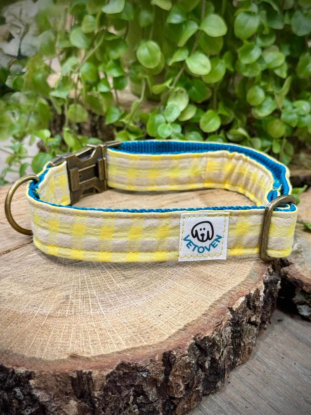 Collar para Perros Vichy Neón Lemon Drop – Hecho a Mano, Resistente y con Estilo Alegre