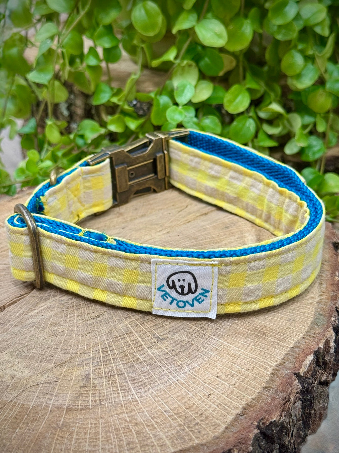 Collar para Perros Vichy Neón Lemon Drop – Hecho a Mano, Resistente y con Estilo Alegre