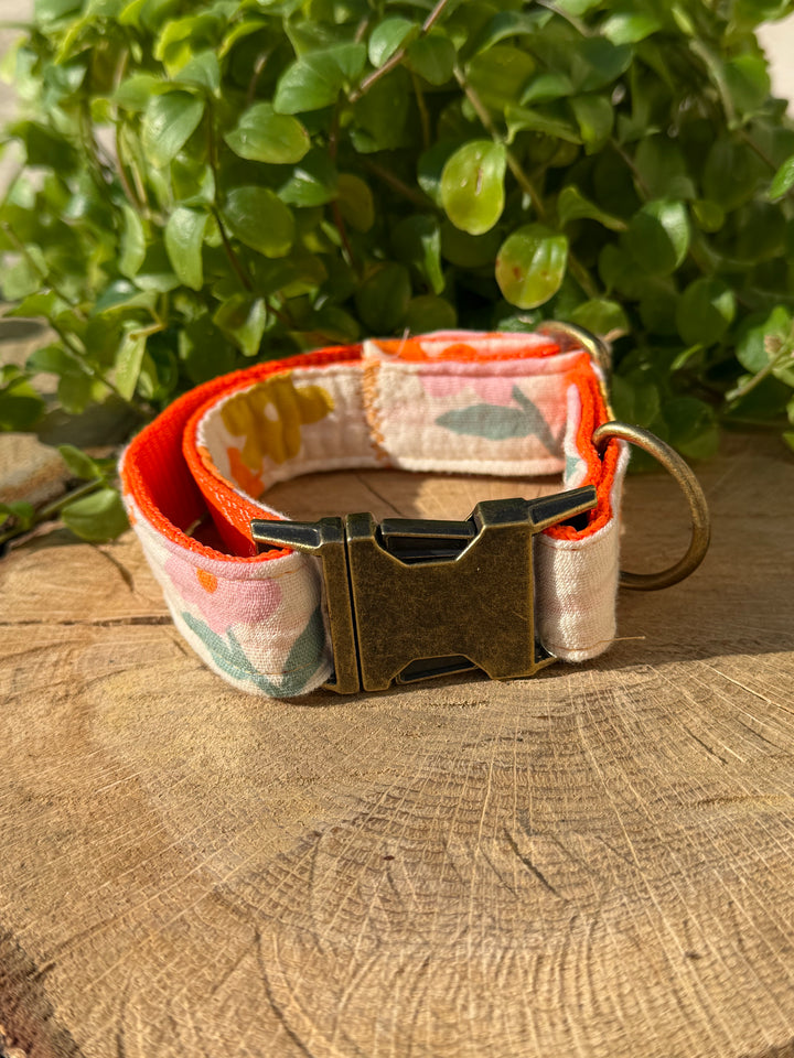 Collar para Perro “Azucena Naranja” – Colección Jardines de Verano