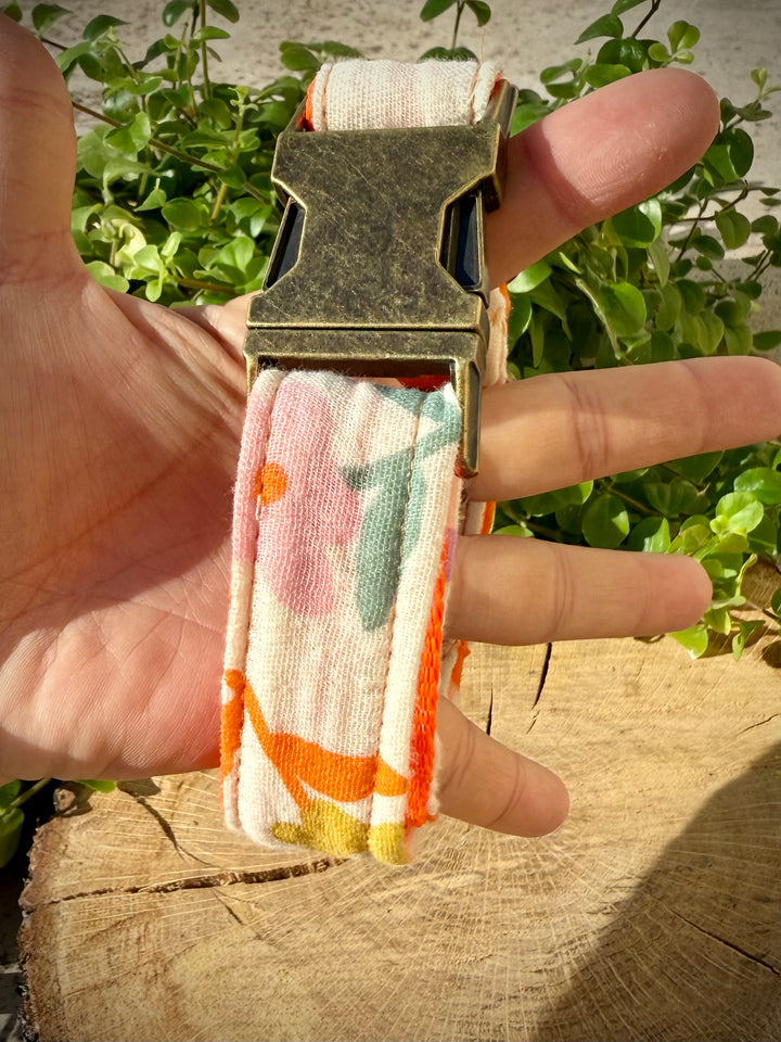 Collar para Perro “Azucena Naranja” – Colección Jardines de Verano