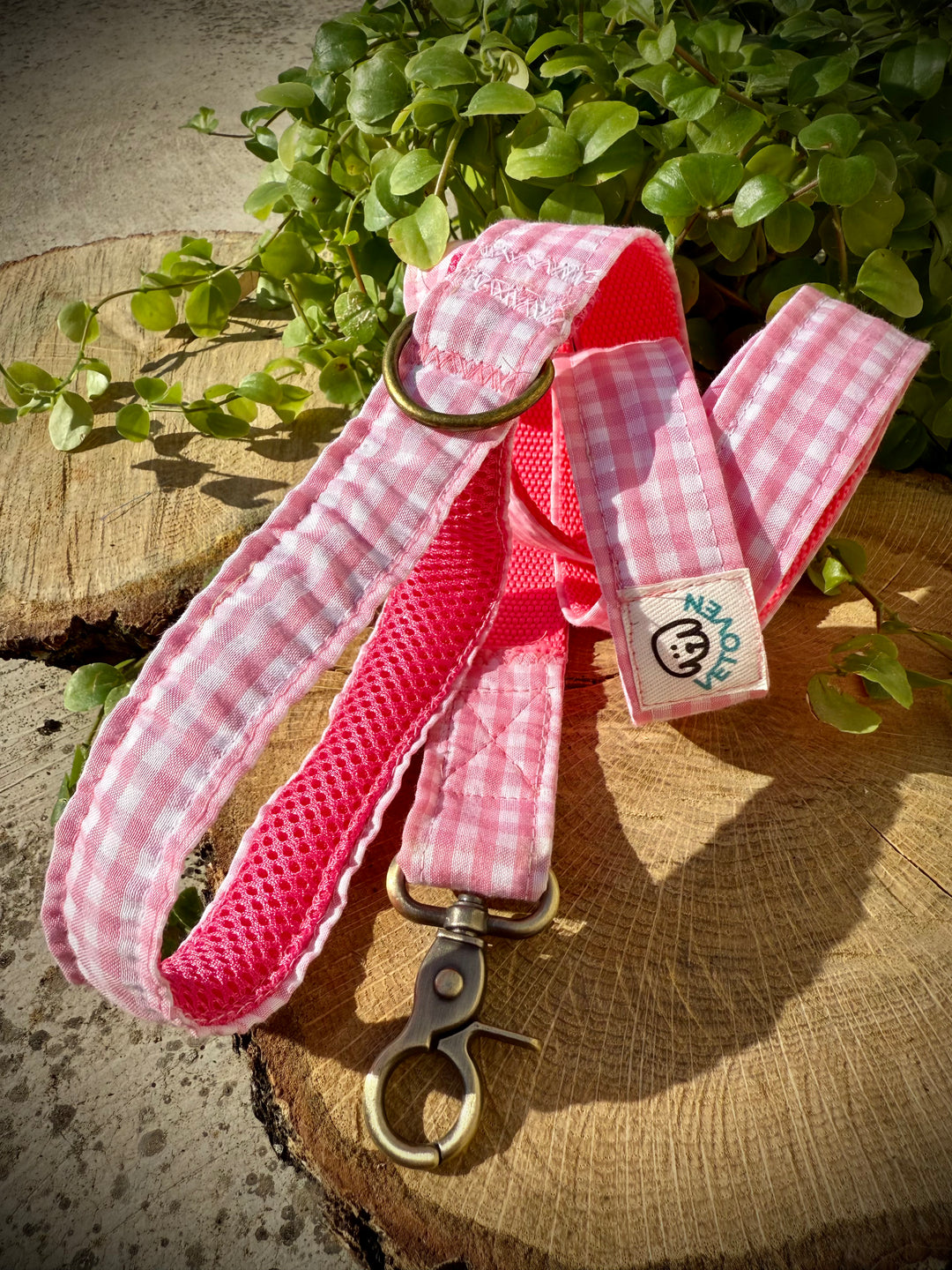Correa para Perro “Vichy Rose” – Estilo Romántico y Atemporal