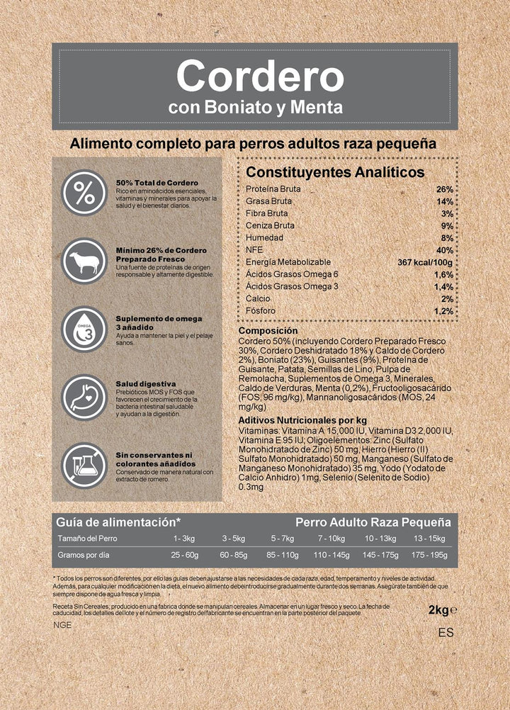 Pienso para perro Vetoven Cordero – con boniato y menta, carne fresca y sin cereales