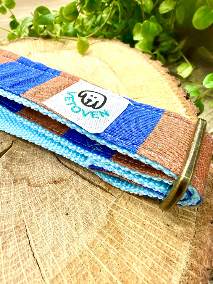 Collar para perro Río Cobalto - natural, elegante y hecho a mano