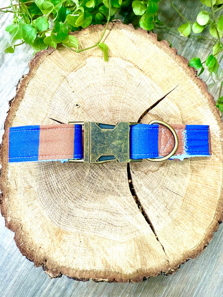 Collar para perro Río Cobalto - natural, elegante y hecho a mano