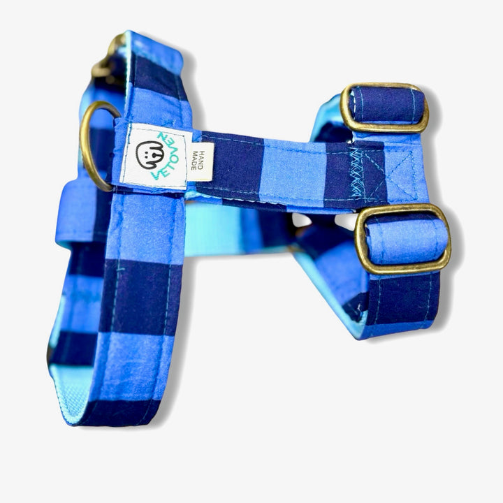 Arnés ergonómico en H para perro Sendero Azul con forro acolchado transpirable.