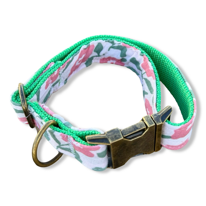 Collar para Perros Jardín de Rosas 🌸 – Colección Jardín de Verano | Hecho a Mano y Diseñado por Veterinarios