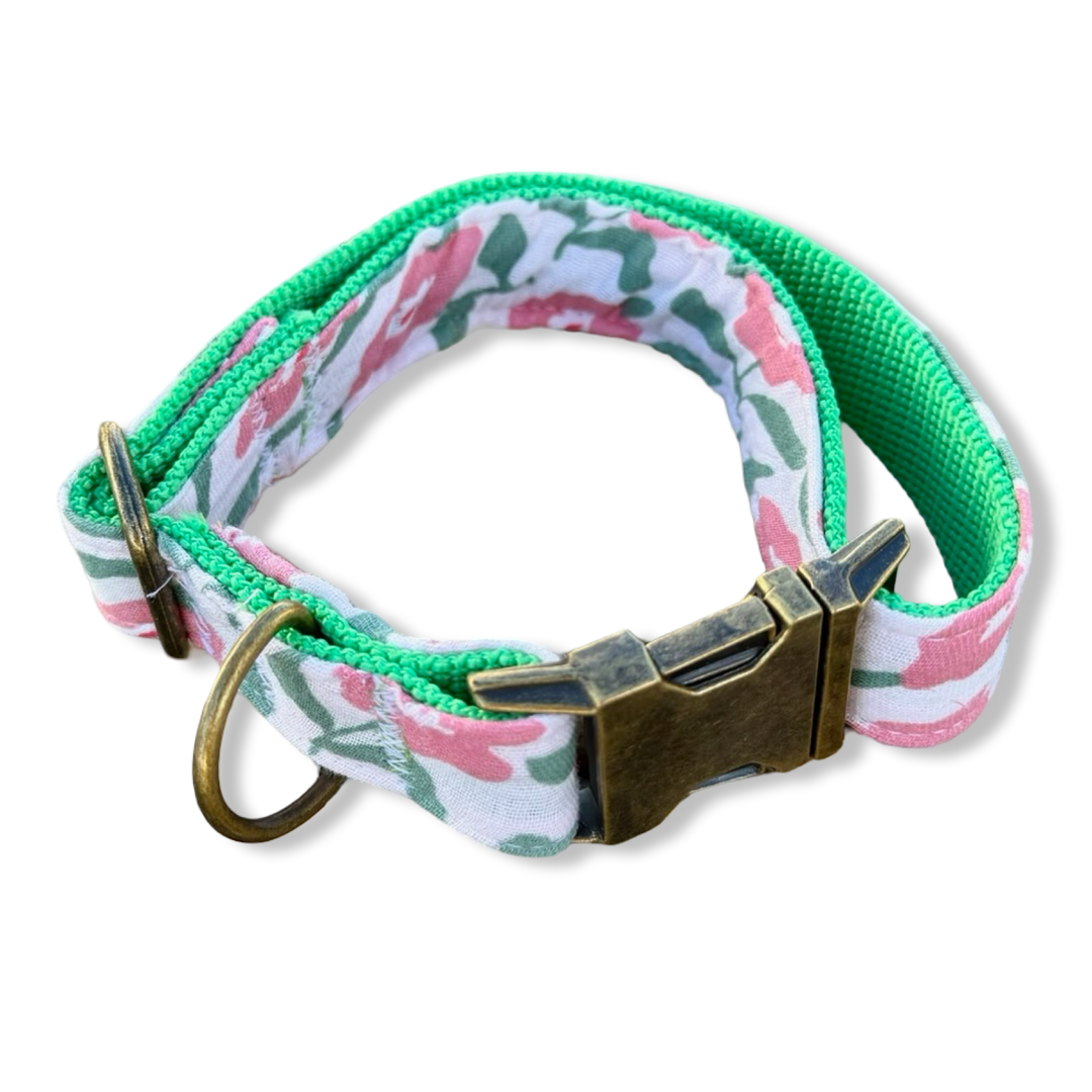 Collar para Perros Jardín de Rosas 🌸 – Colección Jardín de Verano | Hecho a Mano y Diseñado por Veterinarios