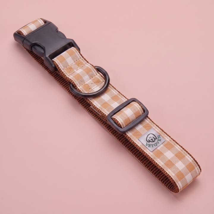 Collar Regulable Vichy Bellota para Perro – vista plana