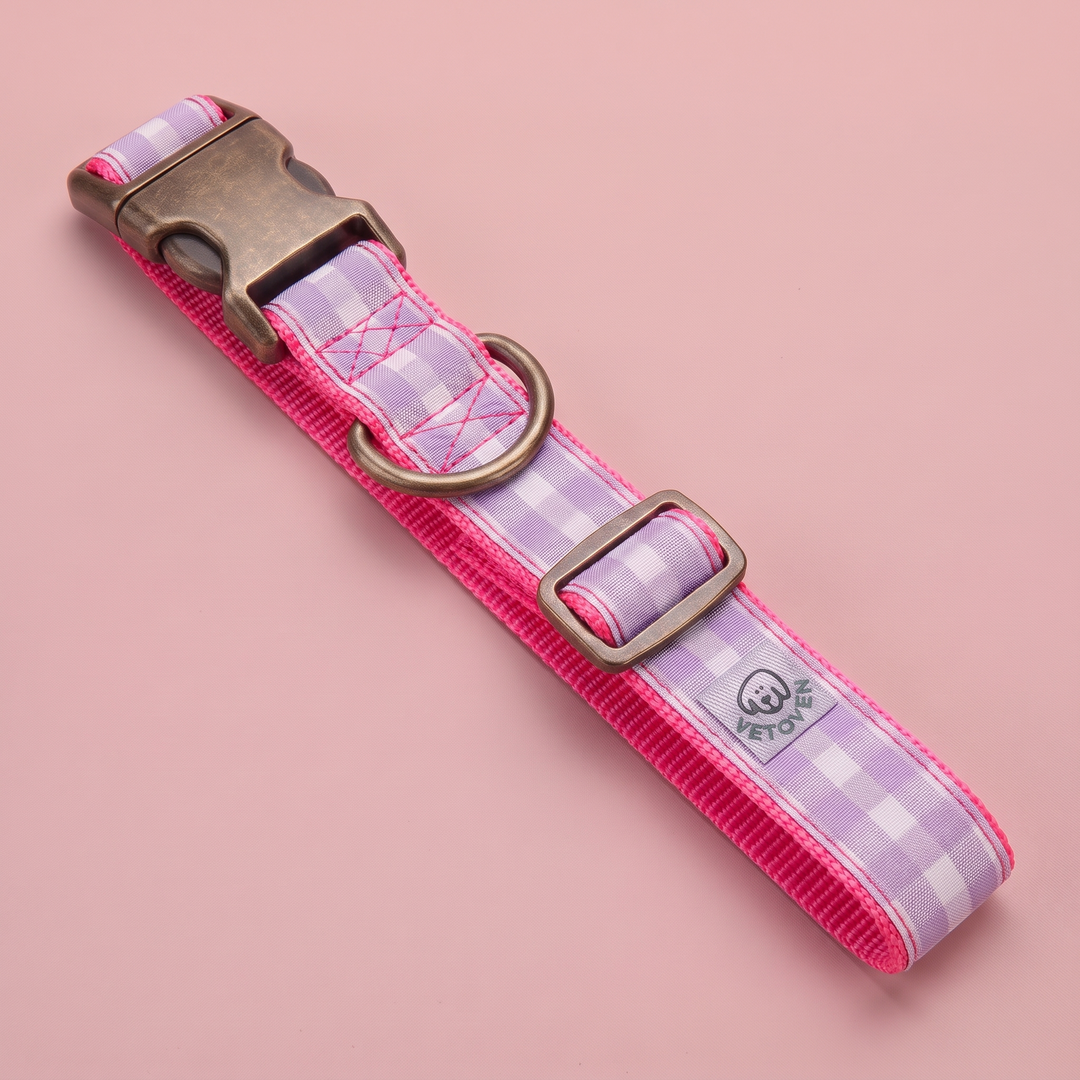 Collar para Perros Vichy Pastel Blossom – vista plana
