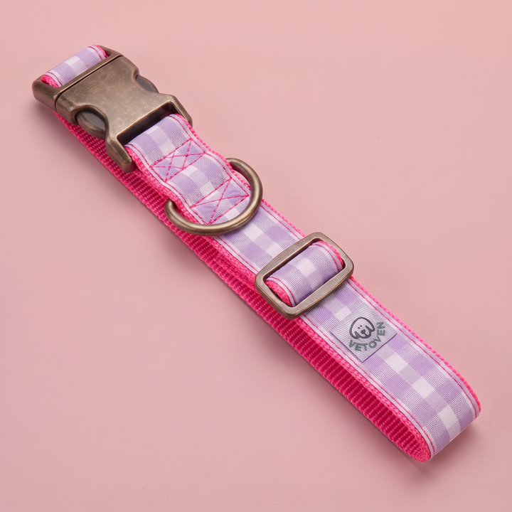 Collar para Perros Vichy Pastel Blossom – vista plana