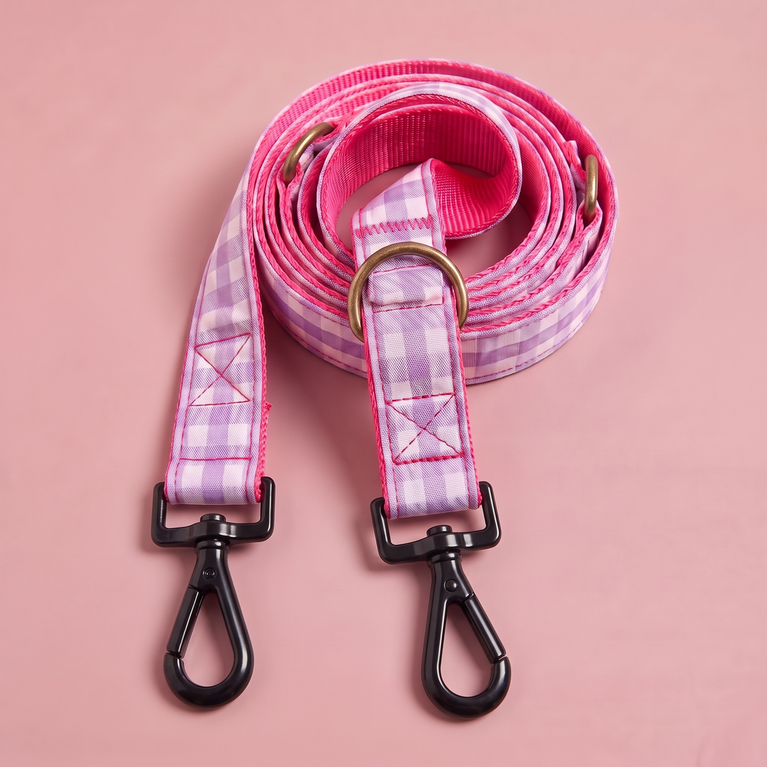 Correa Multiposición para Perros Vichy Pastel Blossom (1,90 m)