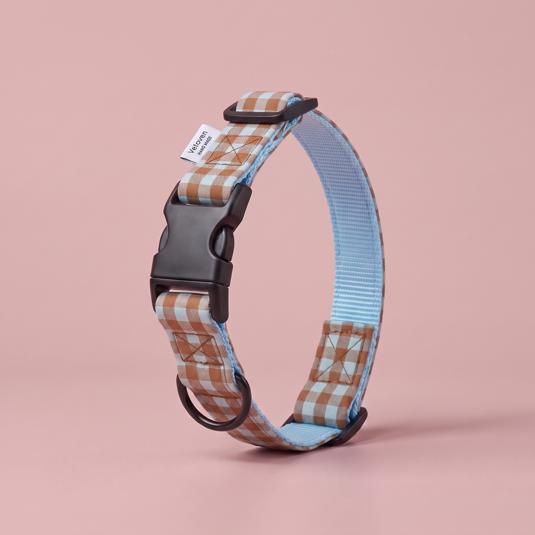 Collar Regulable Vichy Bruno para Perro – cerrado