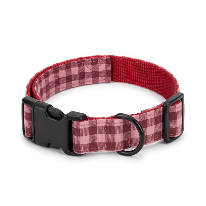 Collar Regulable Vichy Cereza para Perro | Vetoven