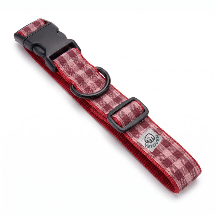 Collar Regulable Vichy Cereza para Perro | Vetoven