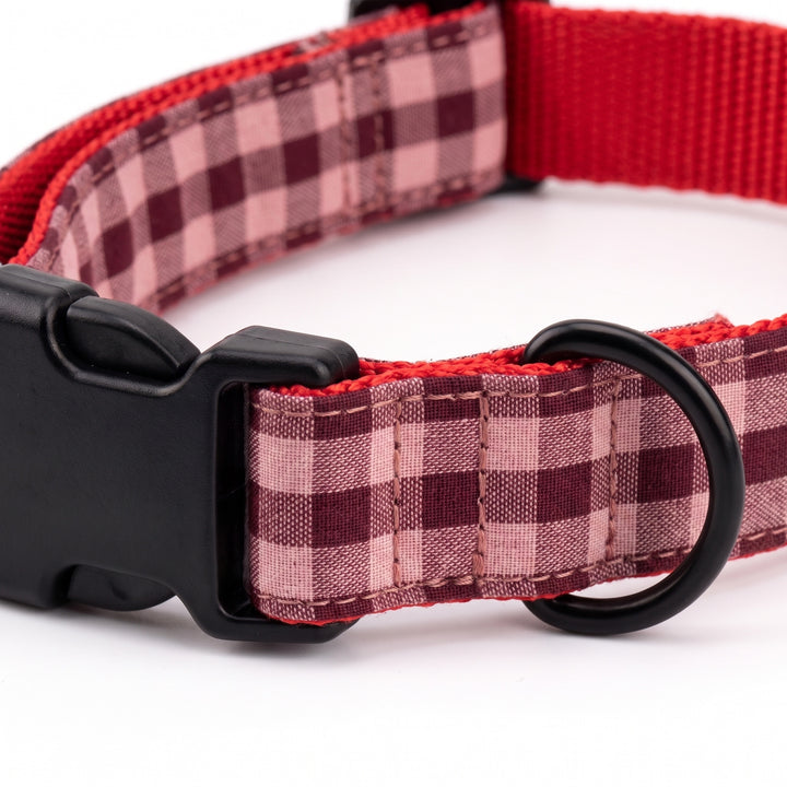 Collar Regulable Vichy Cereza para Perro | Vetoven