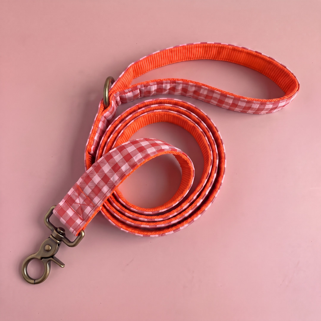 Correa para Perros Vichy Neón Coral Pop (150 cm)