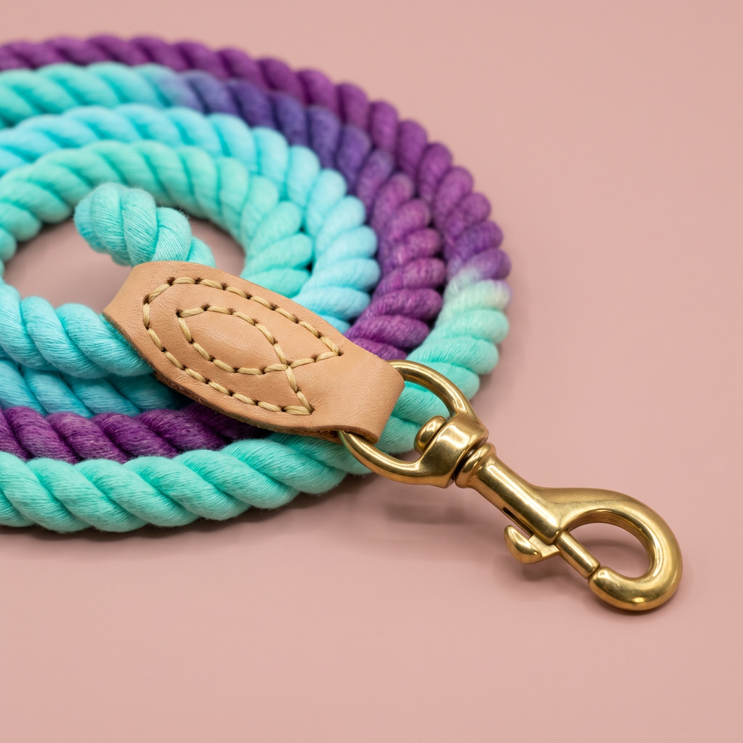 Correa de algodón para perro Turquesa del Pisuerga – detalle