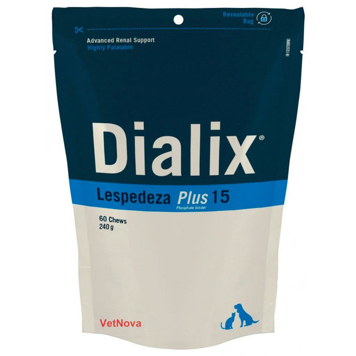 Dialix Lespedeza Plus 15 VetNova – Apoyo Renal Avanzado para Perros y Gatos