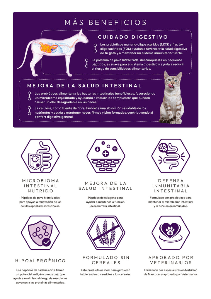 VETOVEN REAL FOOD CUIDADO DIGESTIVO GASTROINTESTINAL - PIENSO PARA GATO- SIN CEREALES Y 100% HIDROLIZADO