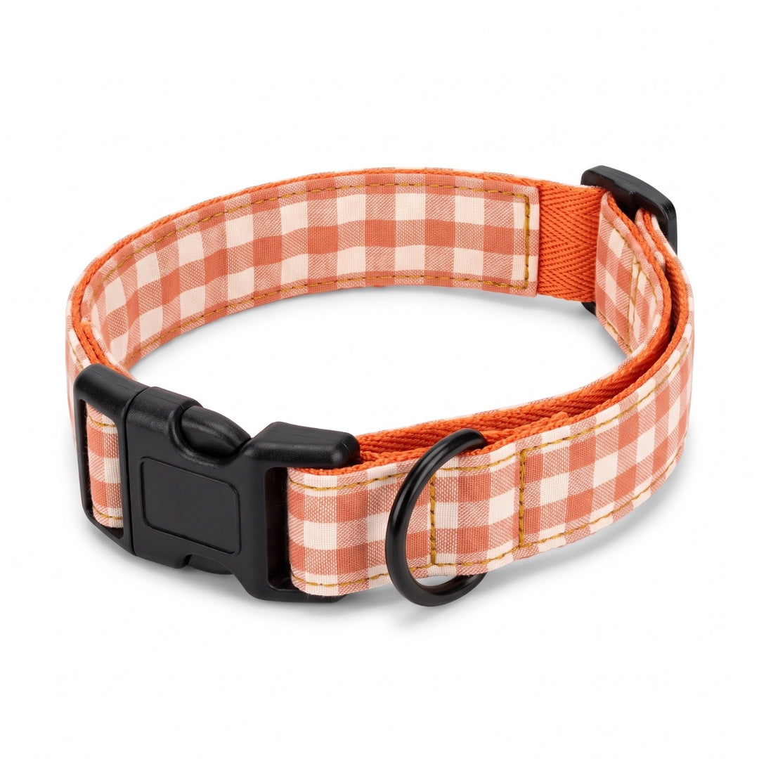 Collar Regulable Vichy Calabaza para Perro | Vetoven