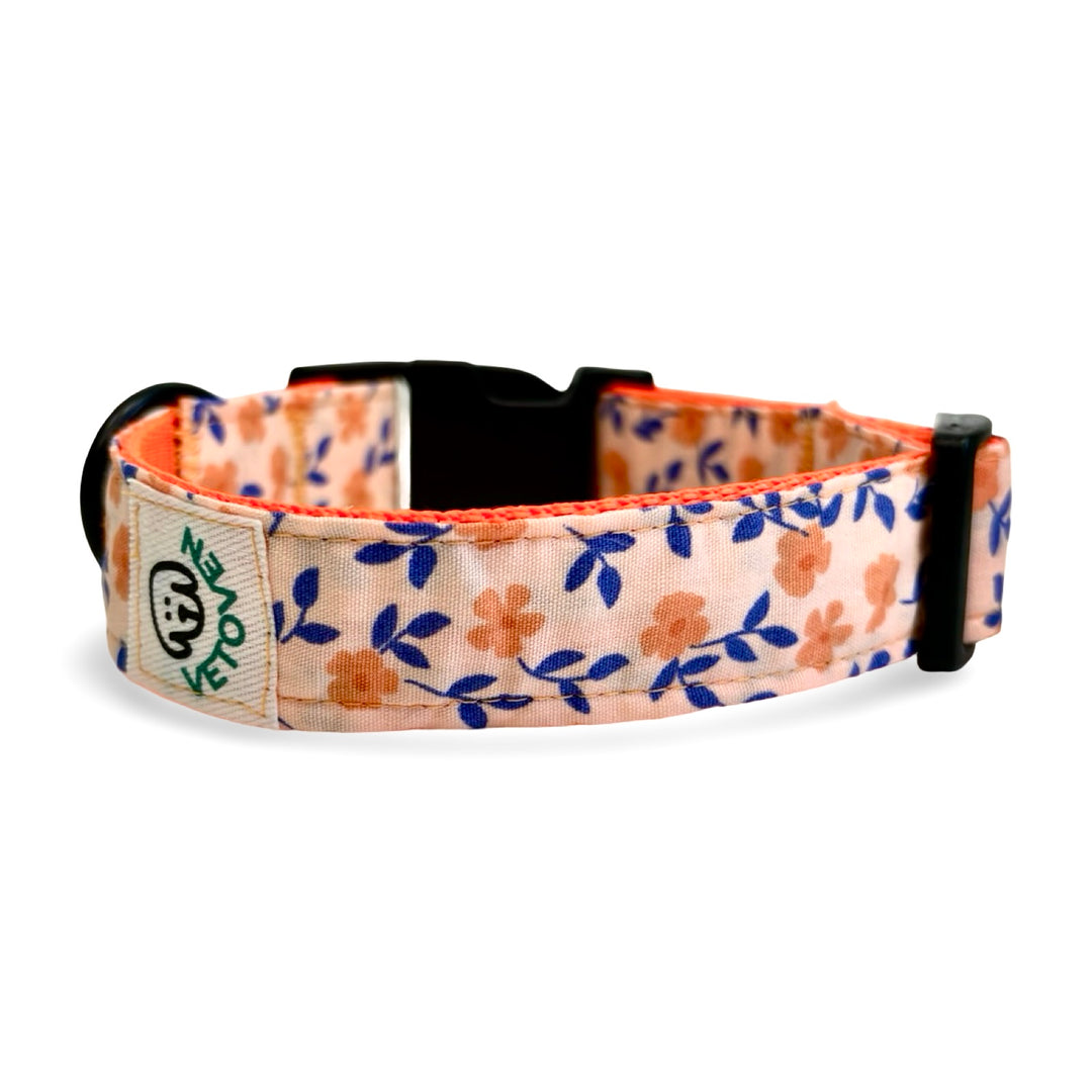 Collar de paseo para perro con forro de malla acolchada transpirable en color rojo coral.