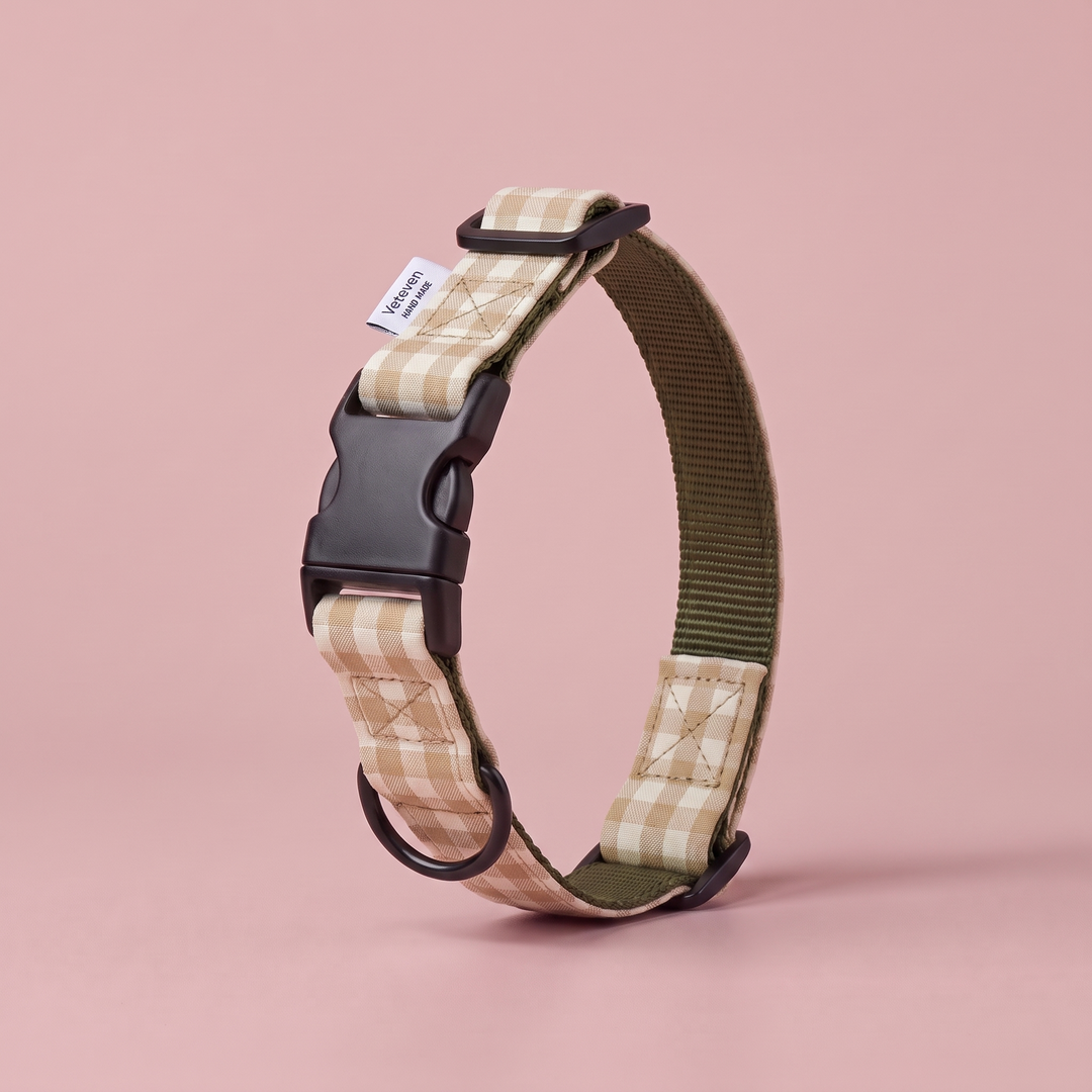 Collar Regulable Vichy Helecho para Perro – cerrado