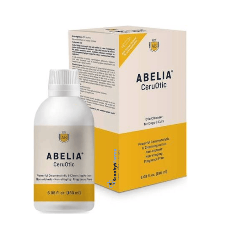 Abelia Ceruotic 118ml – Solución Ótica Cerumenolítica para Perros y Gatos, Limpieza Profunda y Cuidado del Oído Externo