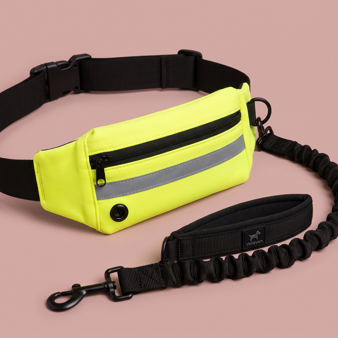 Correa para perro Manos Libres Vetoven – amarillo, detalle del bolsillo